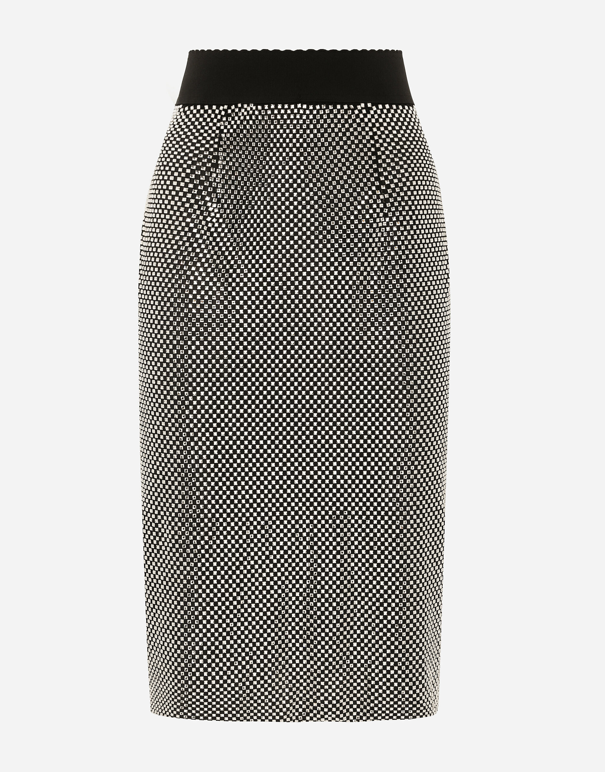 Calf-length crystal mesh skirt in Silver for Women | Dolce&Gabbana® US