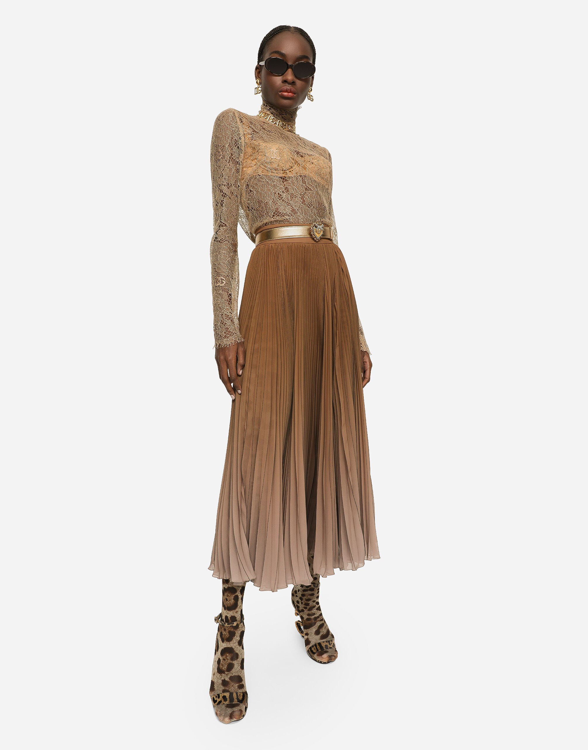 Floral lace turtle-neck blouse - thumbnail 5