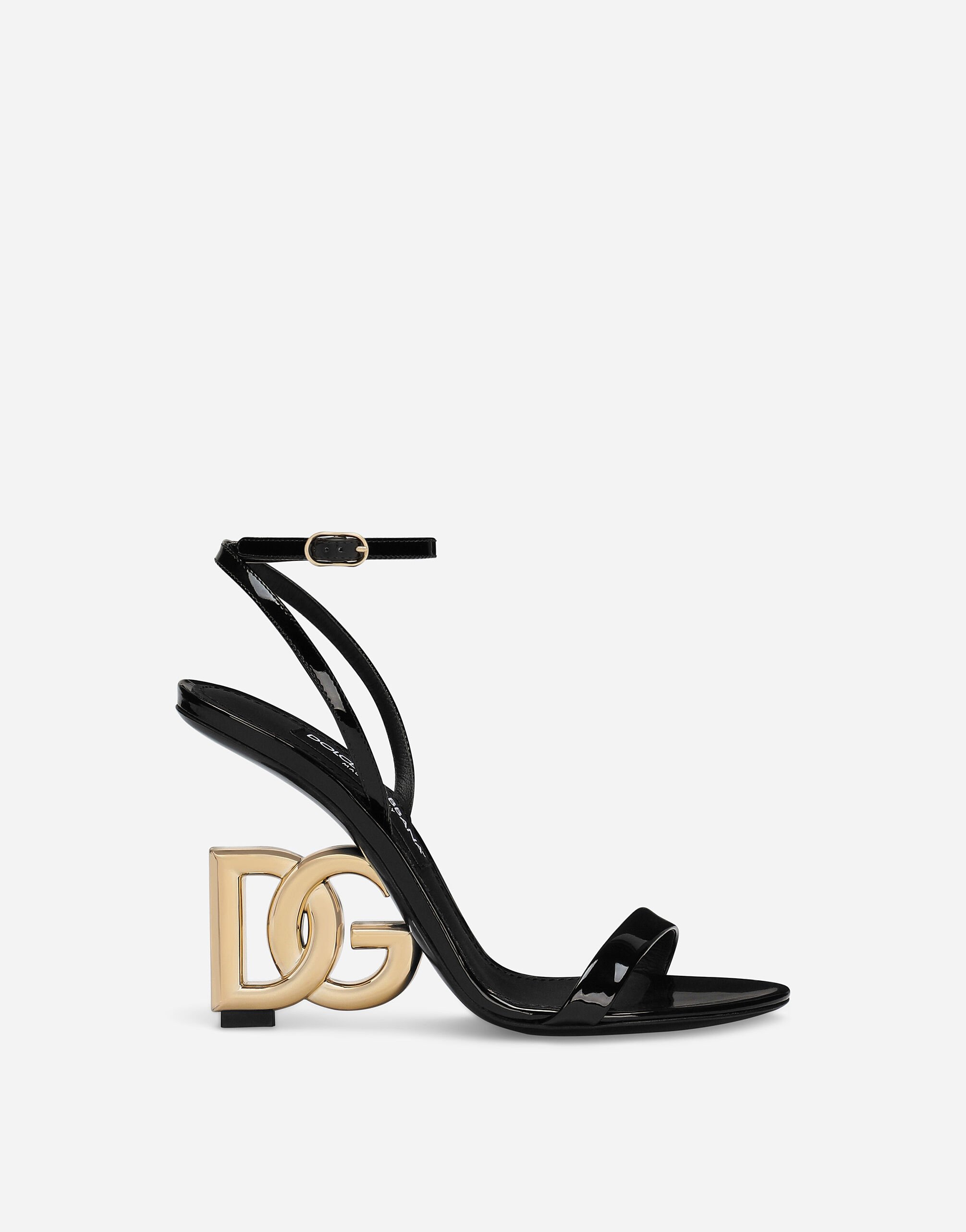 Dolce & Gabbana 페이턴트 가죽 샌들 블랙 CR1725A7630