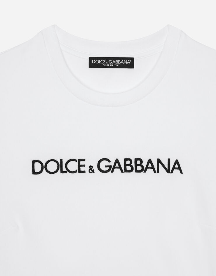 Dolce&Gabbana Short T-shirt with DG logo White F8U48ZFU7EQ