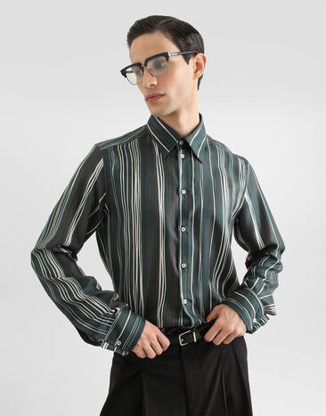 Dolce & Gabbana Stripe-print twill martini shirt Multicolor G5ML1TIS140