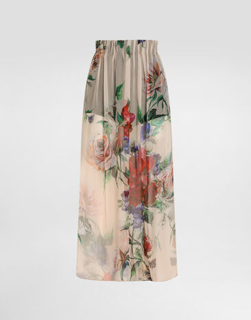 Dolce & Gabbana Floral-print chiffon calf-length skirt Print F4BBOTIS1Y7