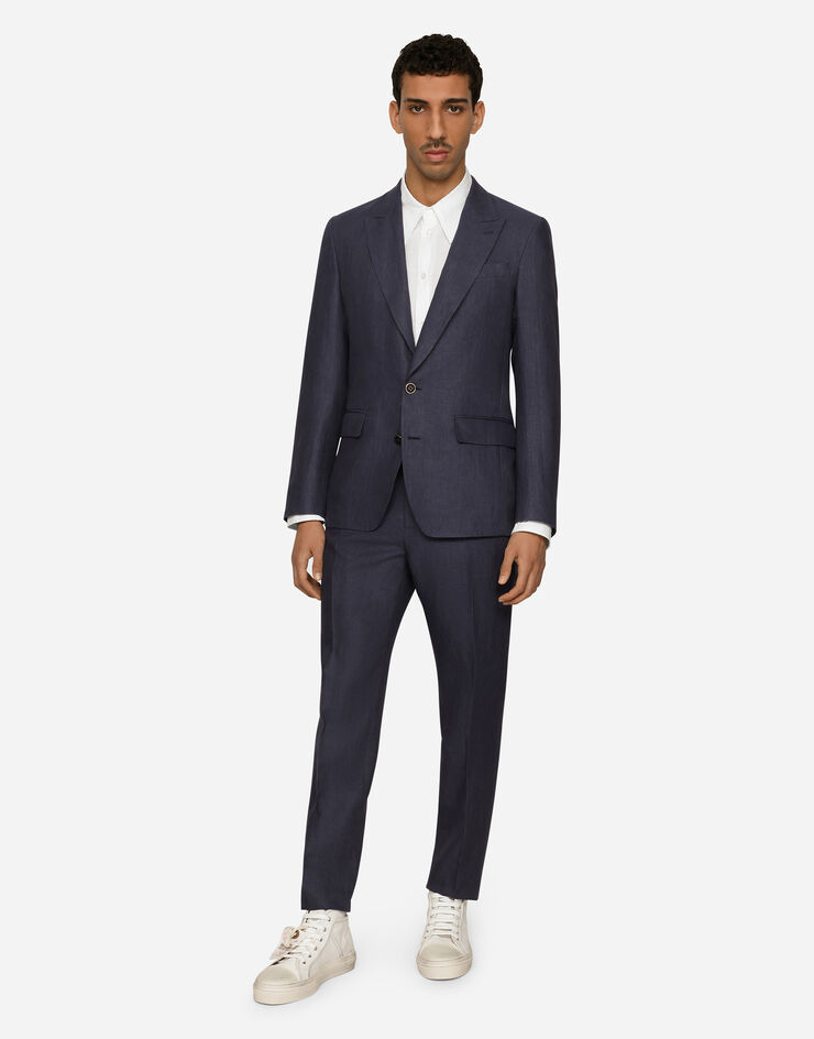 Dolce&Gabbana Linen Sicilia-fit jacket Blue G2QS6TGG862
