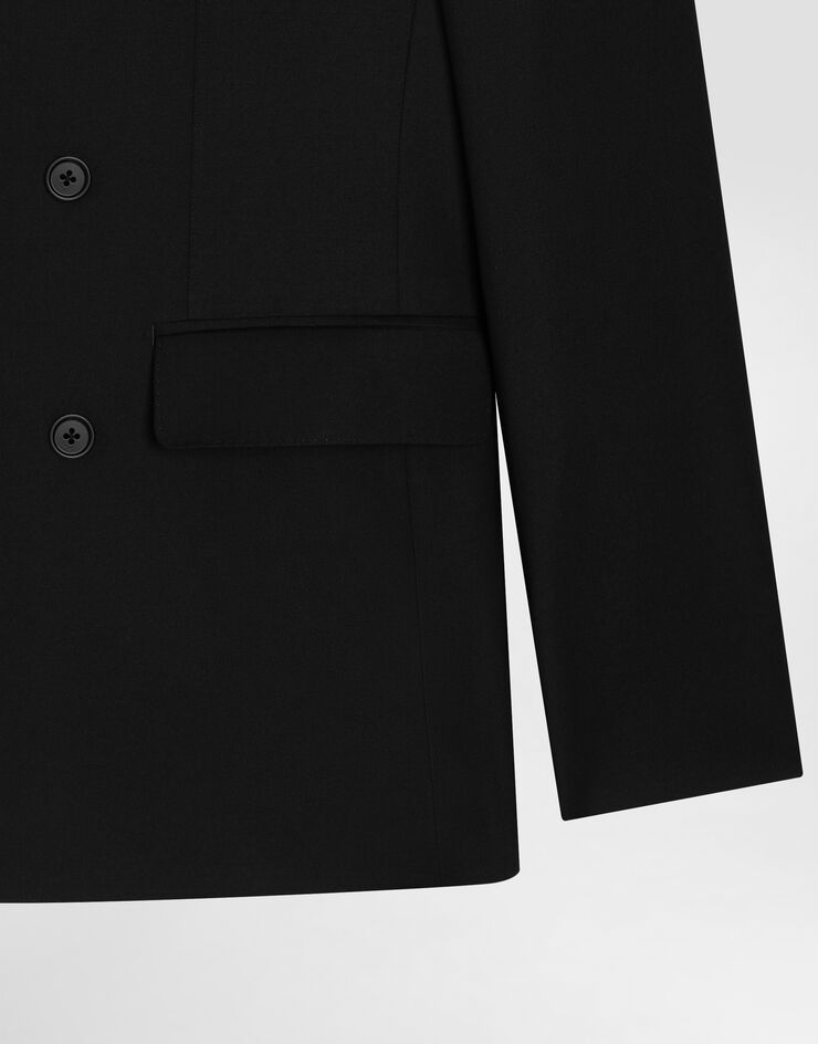 Dolce & Gabbana Sicilia Light double-breasted jacket in virgin wool Dolce & Gabbana Sicilia Light double-breasted jacket in virgin wool Black G2TV8TGL269