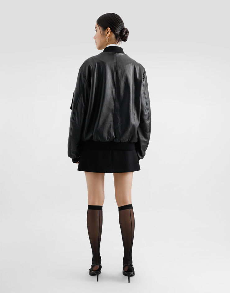 Dolce & Gabbana A-Linien-Minirock aus Wollkrepp Schwarz F4CYTTFU2TZ