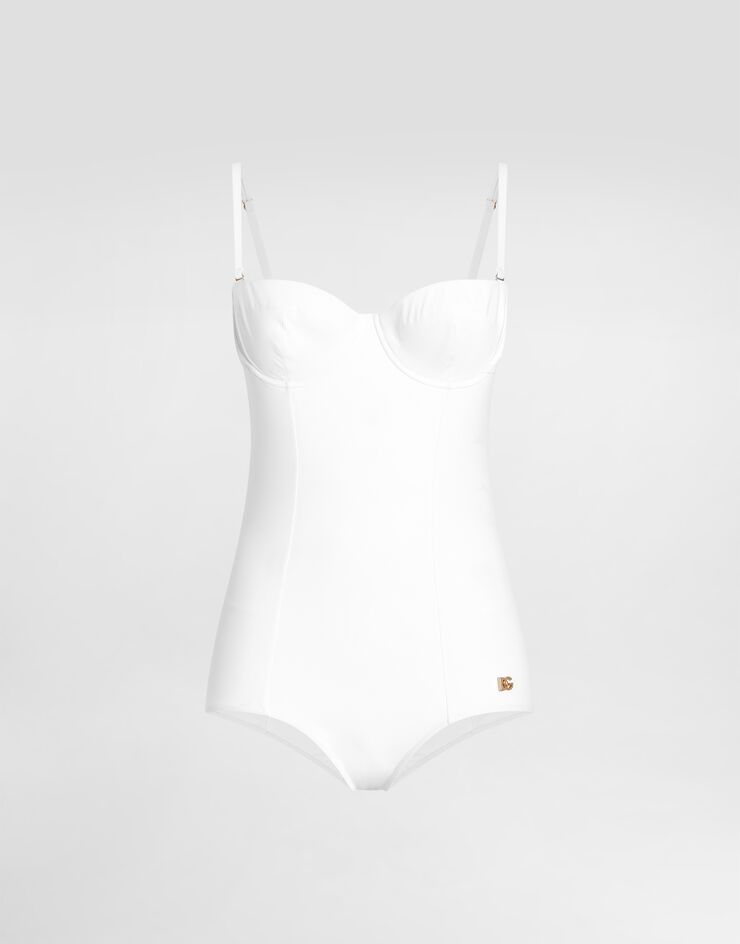 Dolce & Gabbana Badeanzug mit balconette-oberteil WEIß O9A13JONO12