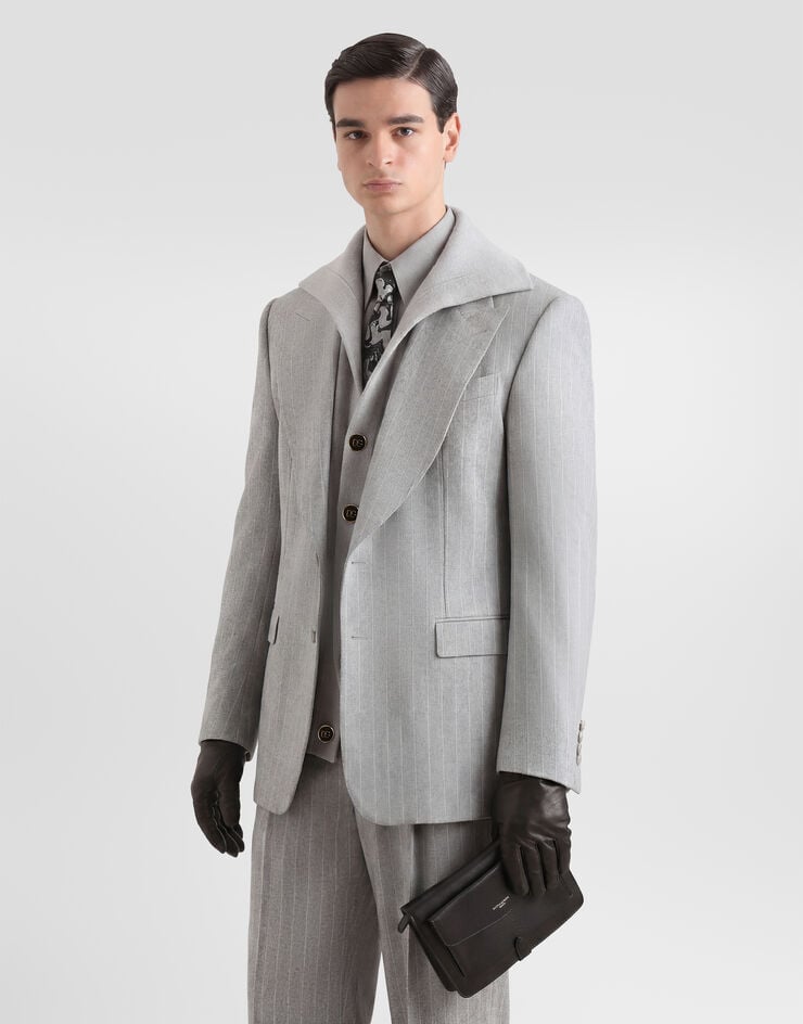Dolce & Gabbana Martini single-breasted jacket in pinstripe flannel Multicolor G2VO2TFR23F