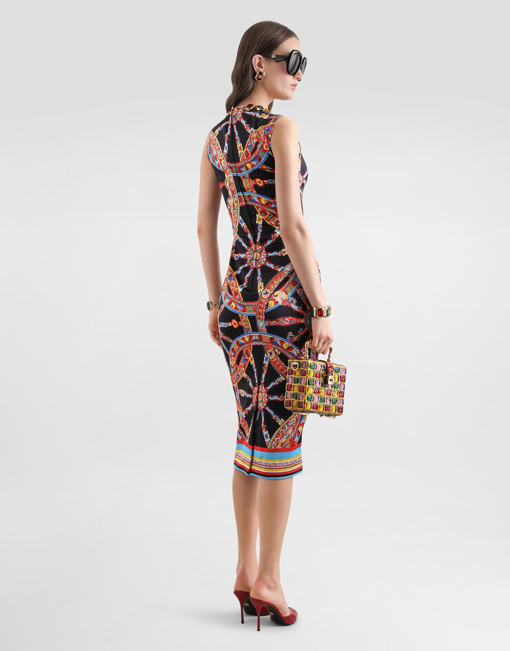Dolce & Gabbana Carretto-print satin dress Multicolor F6GASTGDDT8