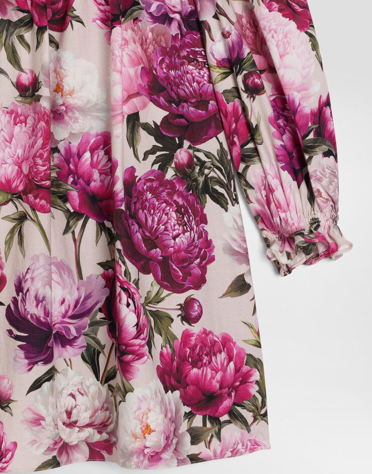 Dolce & Gabbana Peony-print cotton flannel dress Multicolor L54DW5G7QZV