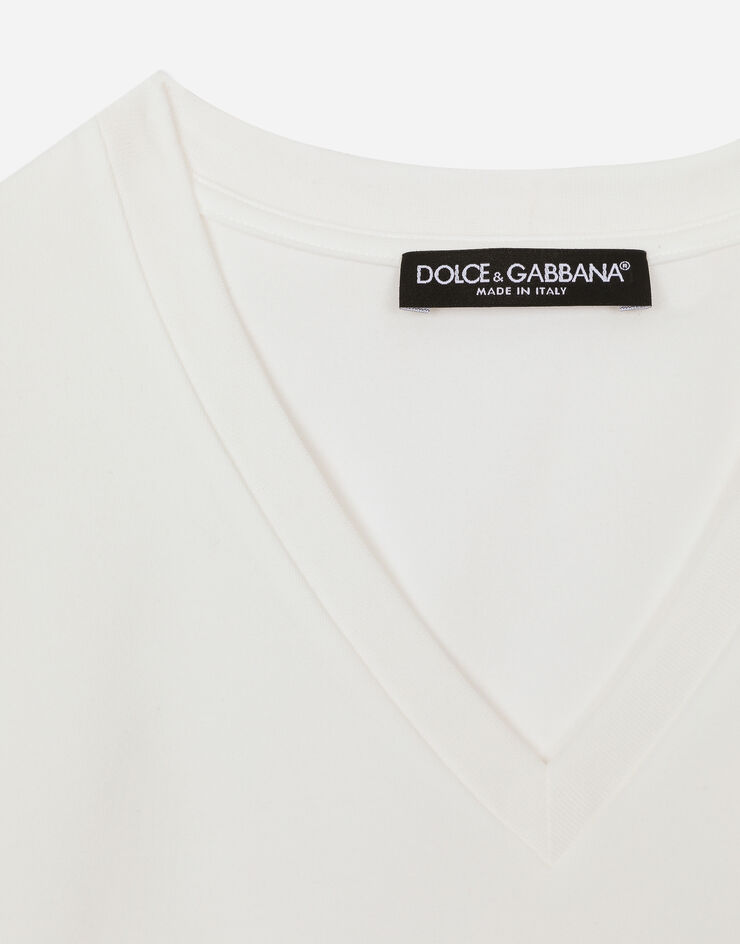 Dolce&Gabbana Short-sleeved T-shirt with DG logo White F8U50ZGDBZZ