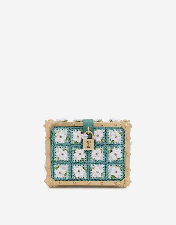 Dolce & Gabbana Calfskin and raffia crochet Dolce Box bag White BB7165AY624