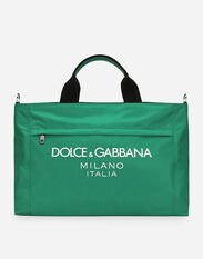 Dolce & Gabbana Nylon holdall with rubberized logo Print BM2274AR700