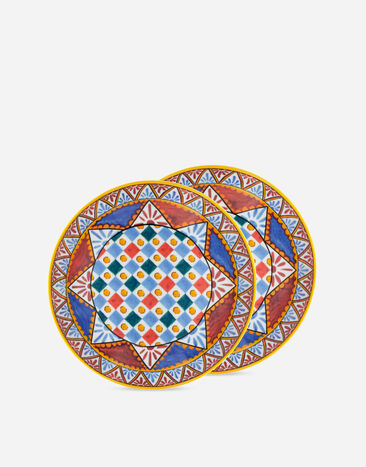 Dolce & Gabbana Set 2 Porcelain Soup Plates Multicolor TC0S05TCA88