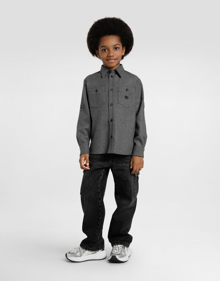 Dolce & Gabbana Melange wool mat shirt Grey L44S58FURNC
