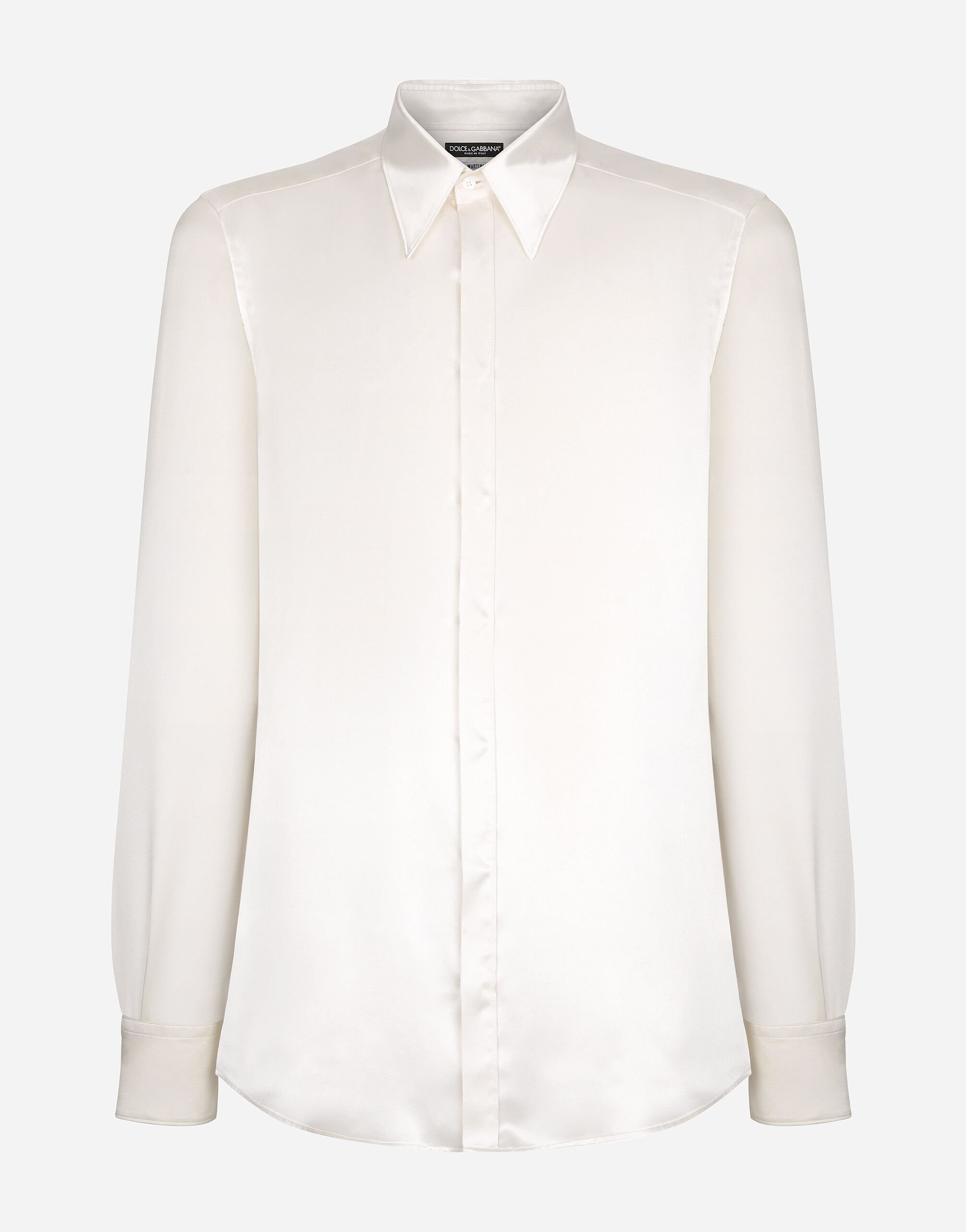 Dolce & Gabbana Camisa Martini en raso de seda Blanc G5EJ0TGG826