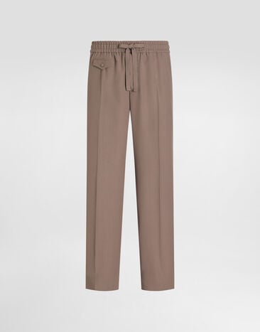 Dolce & Gabbana Wool poplin jogging trousers Dolce & Gabbana Wool poplin jogging trousers Brown GP1A3THU2BN