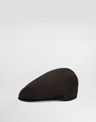 Dolce & Gabbana Casquette plate en lin avec plaquette à logo Marron GH587AGJ061