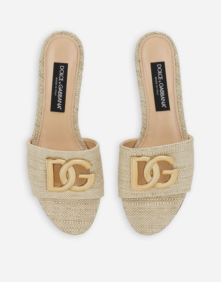 Dolce & Gabbana Mules en raphia Beige CQ0592AR344