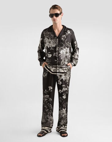 Dolce & Gabbana Flower bouquet-print vanity jacquard twill trousers Multicolor GVRMATHI12H