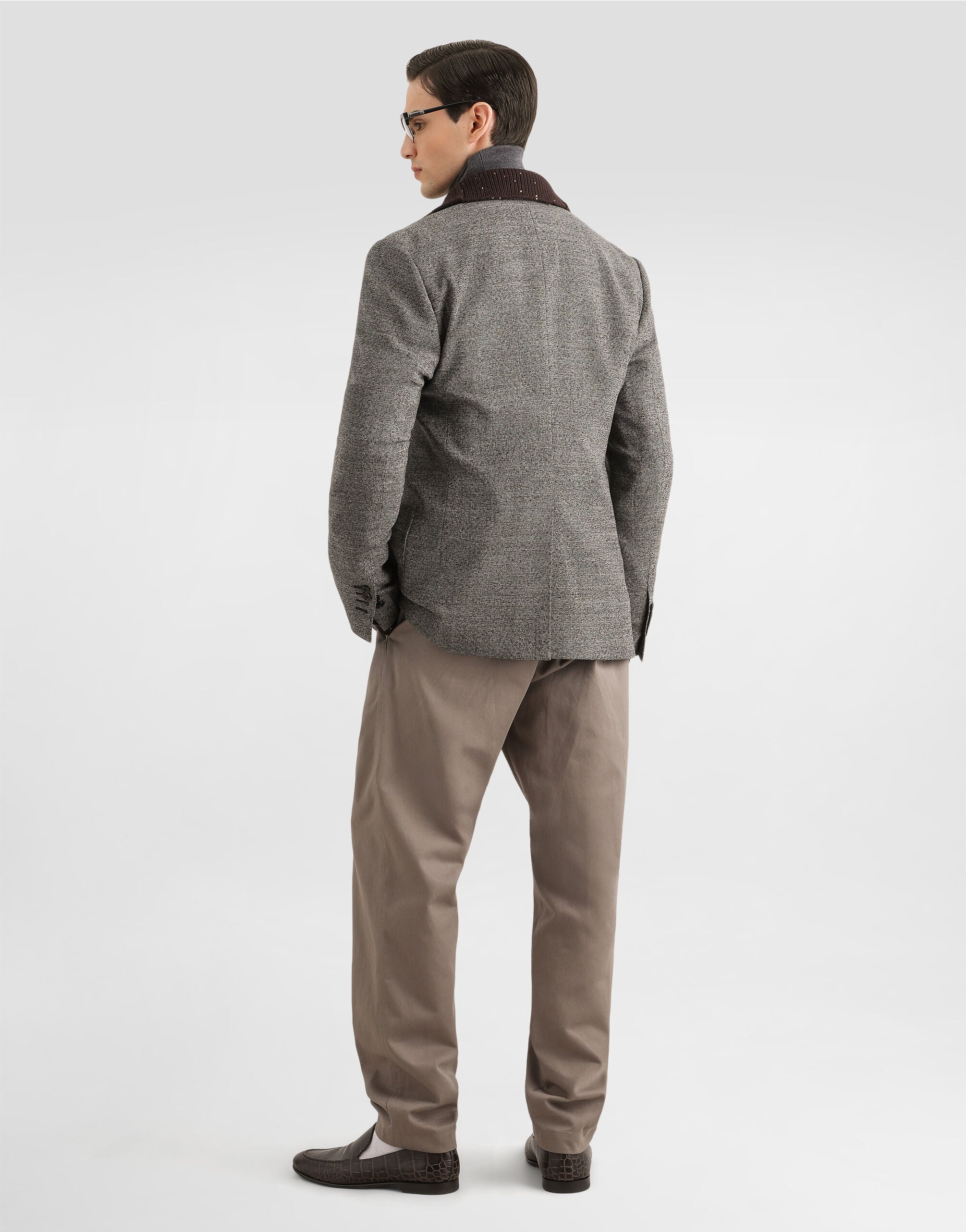 Portofino single-breasted jacket in birdseye wool - thumbnail 3