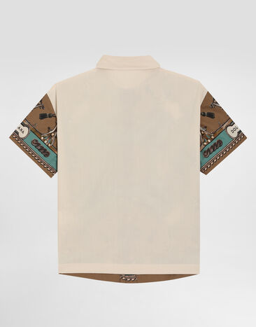 Dolce & Gabbana Camisa en popelina con estampado bandana Multicolor L44S90G7P2K