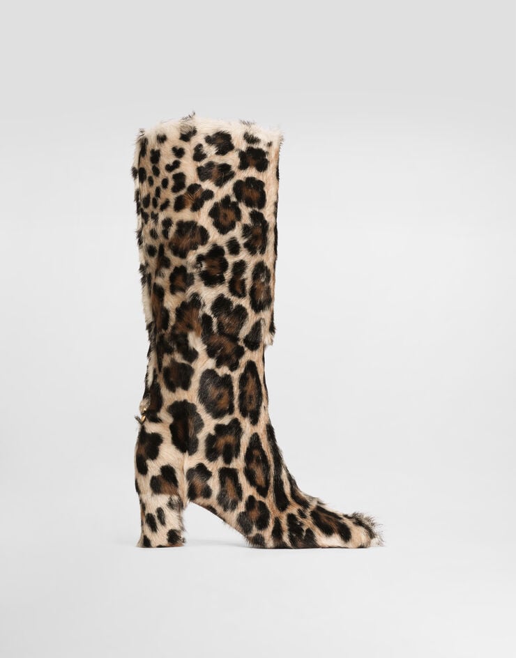Dolce & Gabbana Bota en piel de cabra kid con estampado leo Dolce & Gabbana Bota en piel de cabra kid con estampado leo Multicolor CU1318A0409