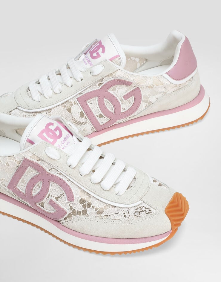 Dolce & Gabbana Sneaker DG Cushion in pizzo e tessuto Multicolore CK2340A9AC2