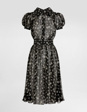 Dolce & Gabbana Small rose and polka dot-print chiffon dress Multicolor F665HTIS12Q