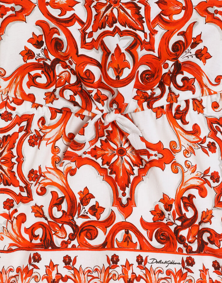 Dolce & Gabbana Majolica-print jersey dress Multicolor L5JDBGG7P5T