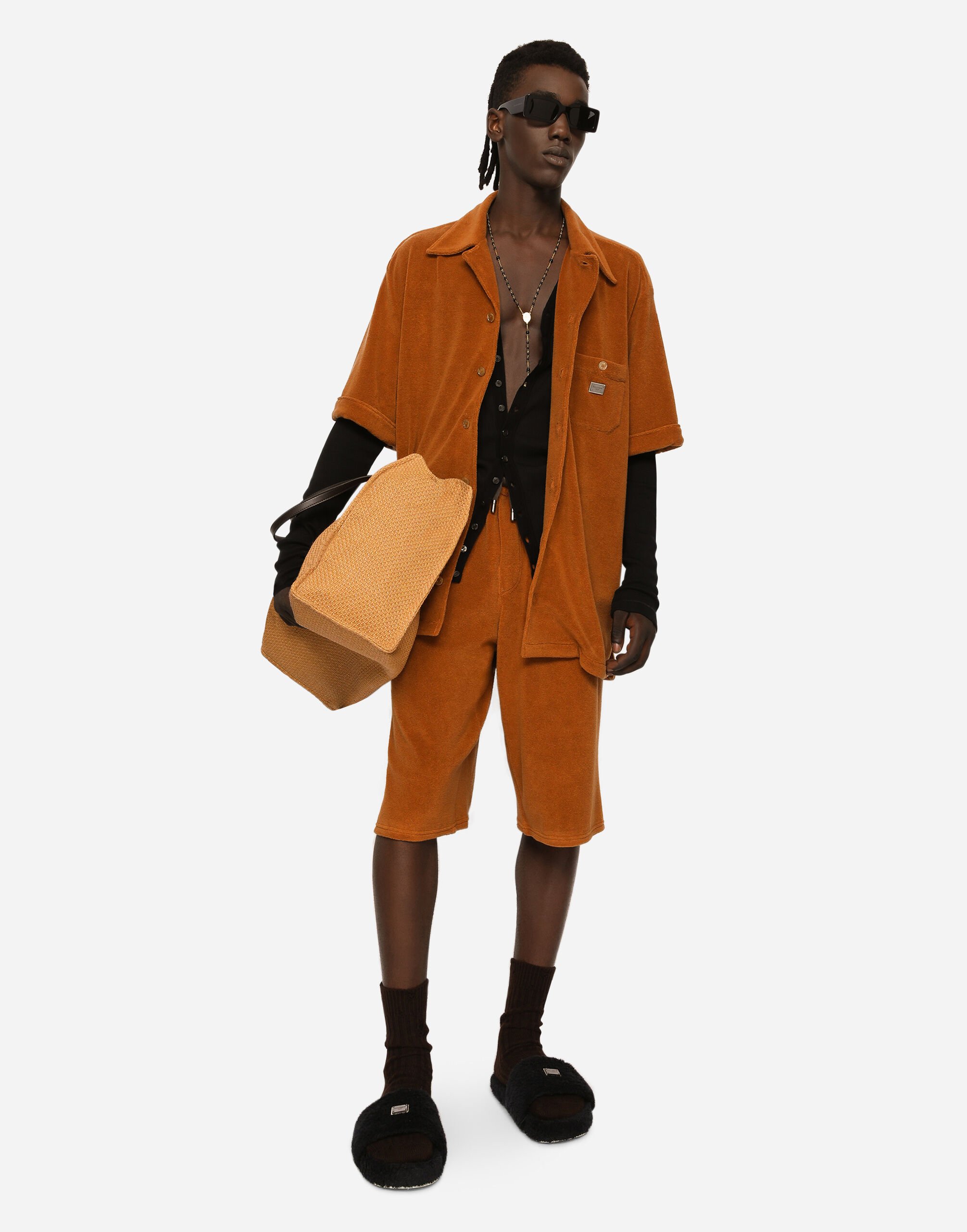 Branded raffia shopper in Beige for Men | Dolce&Gabbana® US