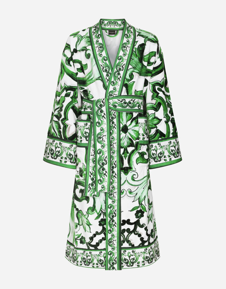 Dolce & Gabbana Cotton Terry Bathrobe Multicolor TCF010TCAGP
