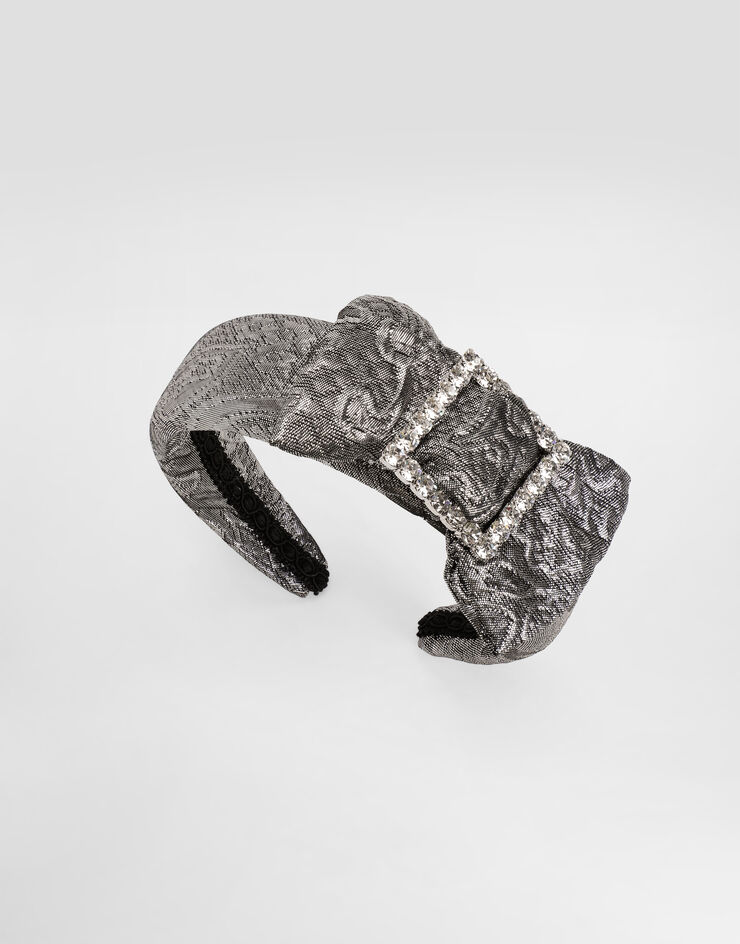 Dolce & Gabbana كارديجان صوف محاك بغرزة الجيرسيه ومُزيّن بأحجار الراين Silver LB3L69HJMQW