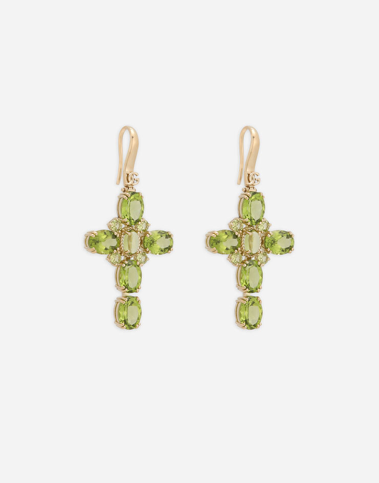 Dolce & Gabbana Pendientes Anna en oro amarillo de 18 kt con peridotos Dorado WERA2GWPE01