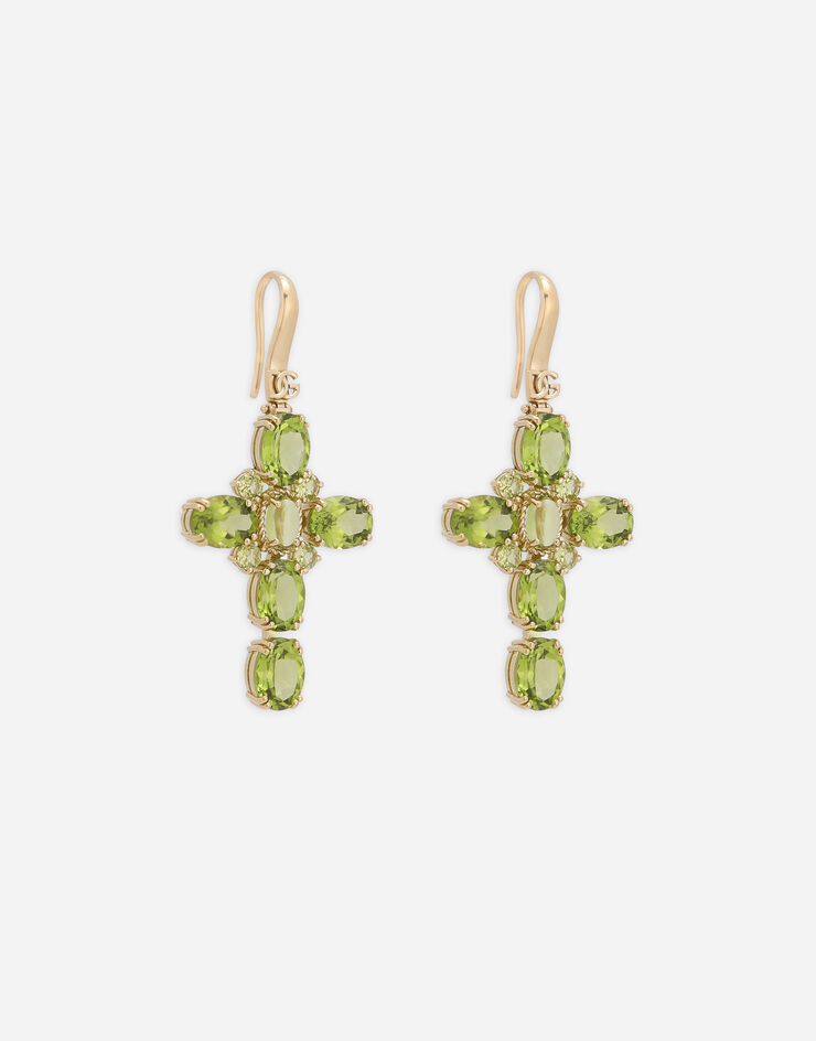 Dolce & Gabbana Anna earrings in yellow gold 18Kt and peridots Gold WERA2GWPE01