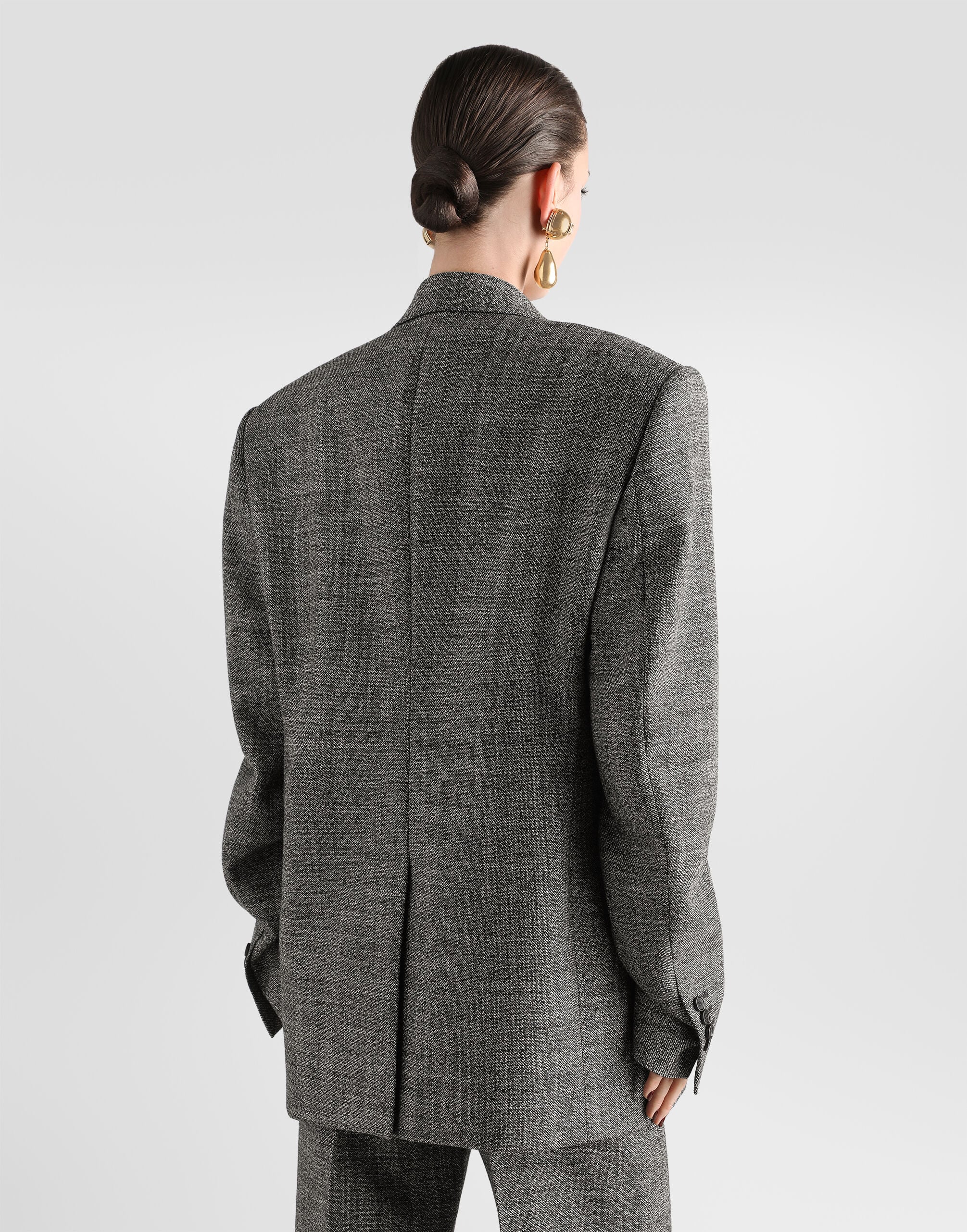 Single-breasted wool jacket in Multicolor for Women | Dolce&Gabbana®
