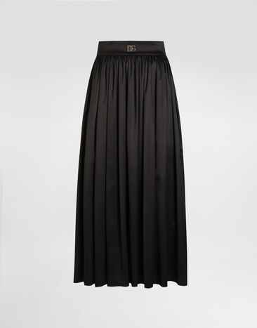 Dolce & Gabbana Falda con logotipo de metal Negro F4CLNTGDDBL
