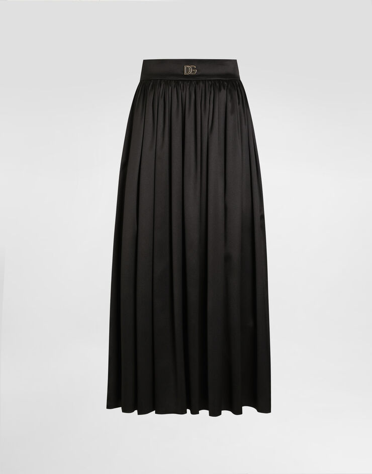 Dolce & Gabbana Skirt with metal logo Black F4CLNTGDDBL