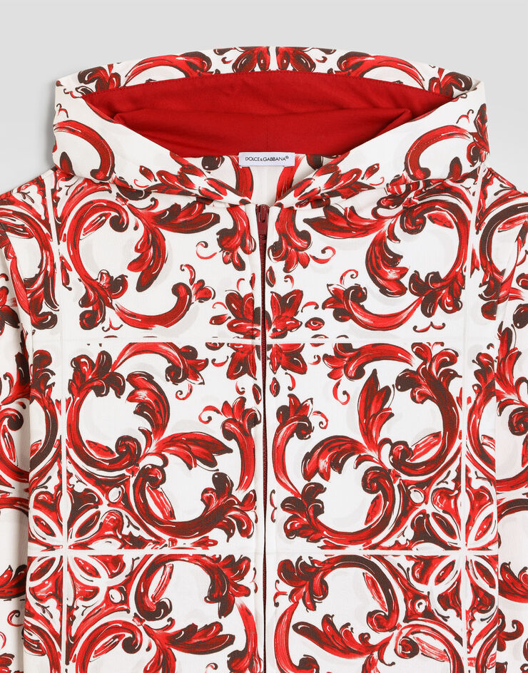 Dolce & Gabbana Majolica-print hoodie Multicolor L4JWJTII7KU