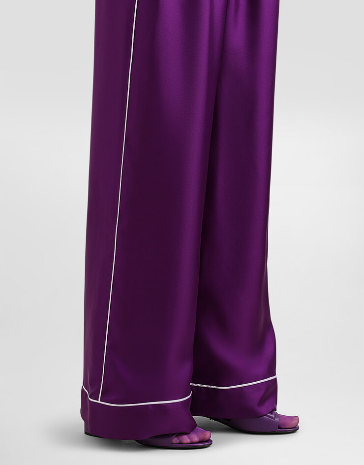 Dolce & Gabbana Silk twill vanity pants Purple FTAMPTFU10S