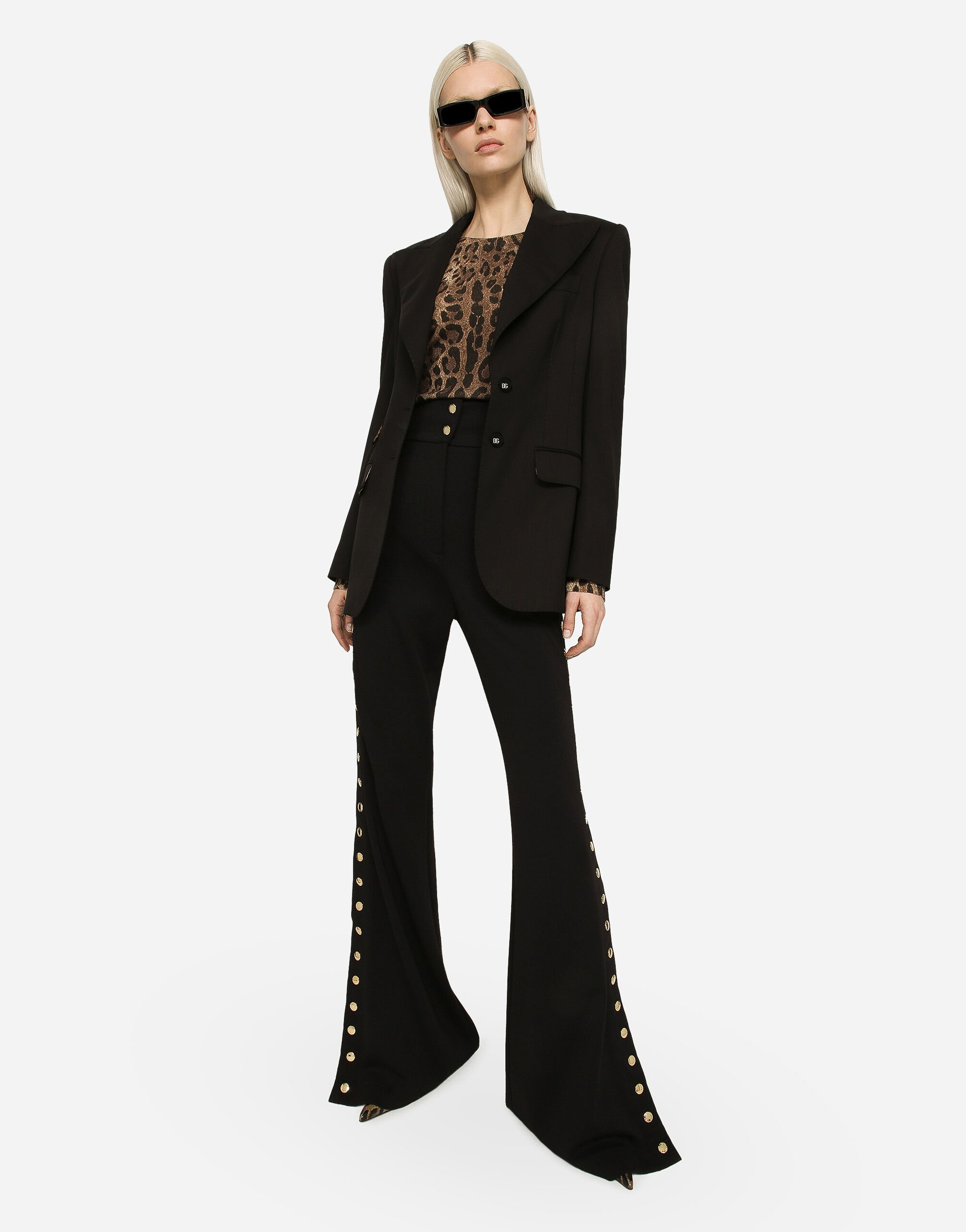 Gabardine Turlington jacket with top-stitching