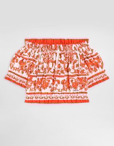 Dolce & Gabbana Majolica-print poplin top Multicolor L56S40G7P4J