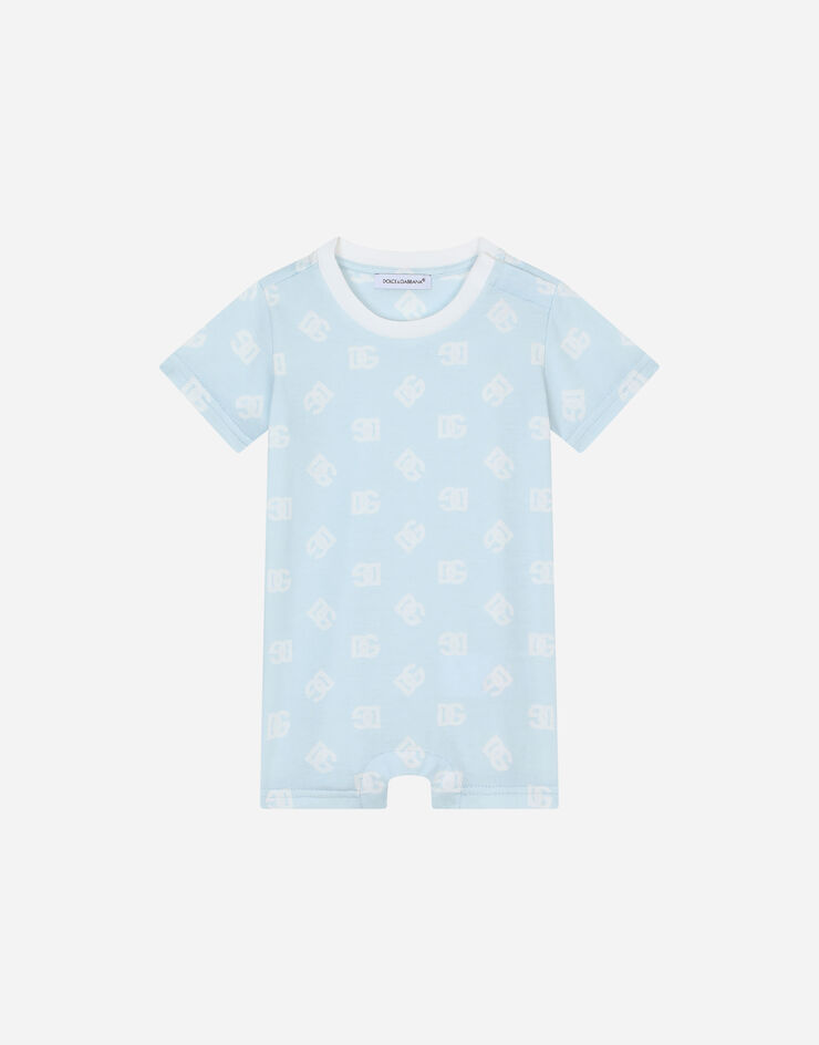 Dolce & Gabbana Jersey romper suit with DG logo print Multicolor L1JO9KHS7KJ