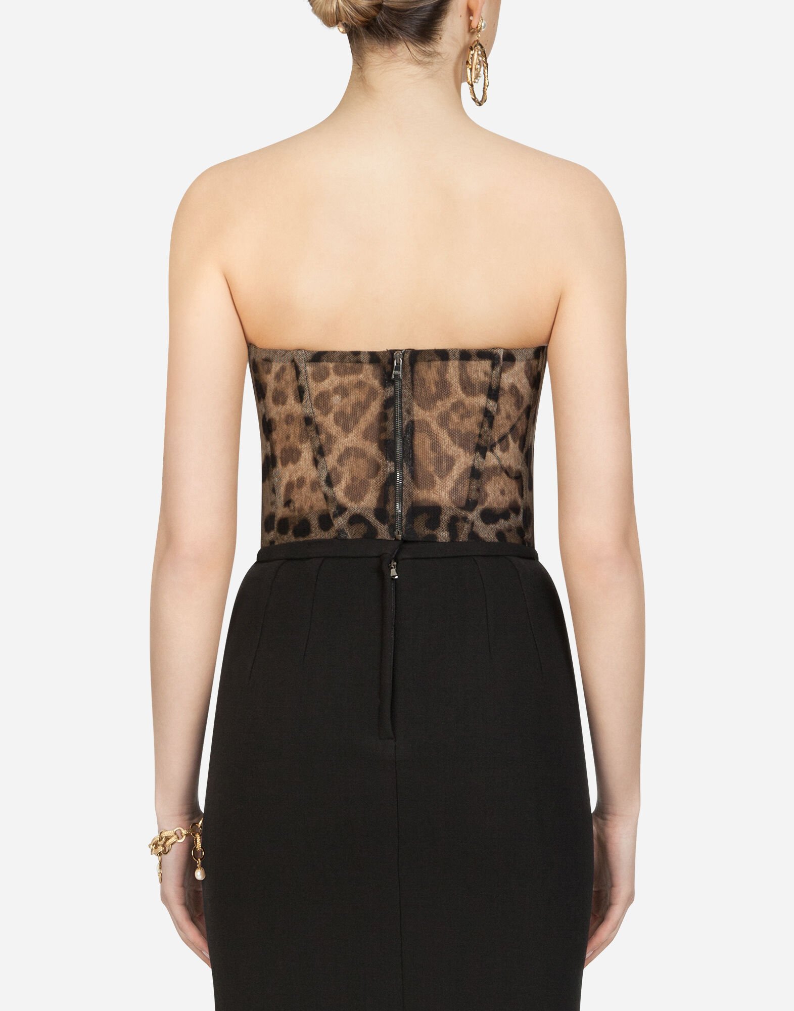 ◆RIETI◆ LEOPARD DOLCE RT 4043 C3 Leopard-print charmeuse bustier top in Print for Women