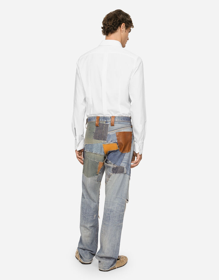Dolce & Gabbana Jeans gamba dritta in denim patchwork Multicolore GV1OXDGG131