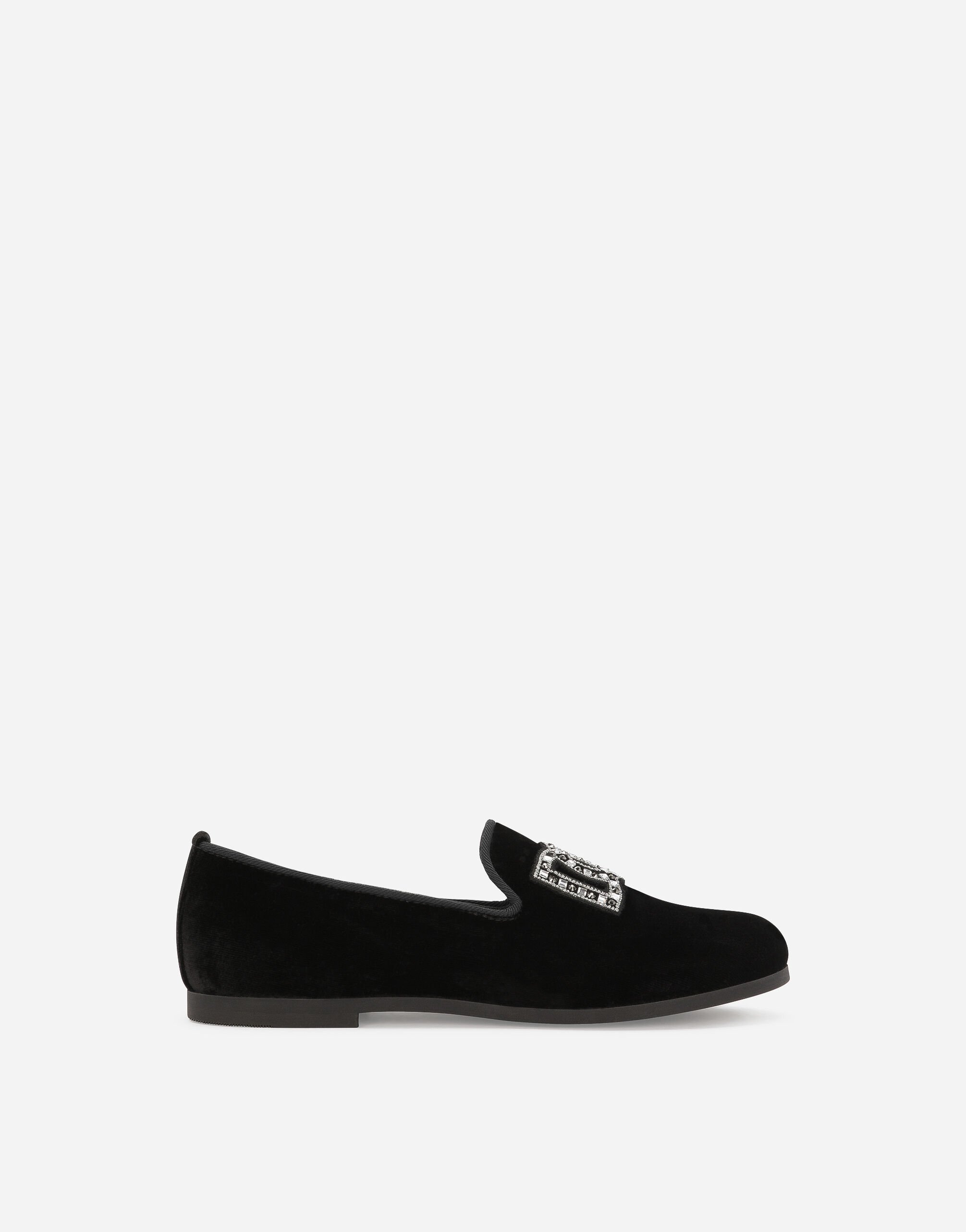 Dolce & Gabbana Slipper de terciopelo Negro EB0003AB000