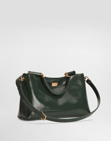 Dolce & Gabbana Bolso de mano Vittoria mediano en piel de becerro Green BB7896AZ000