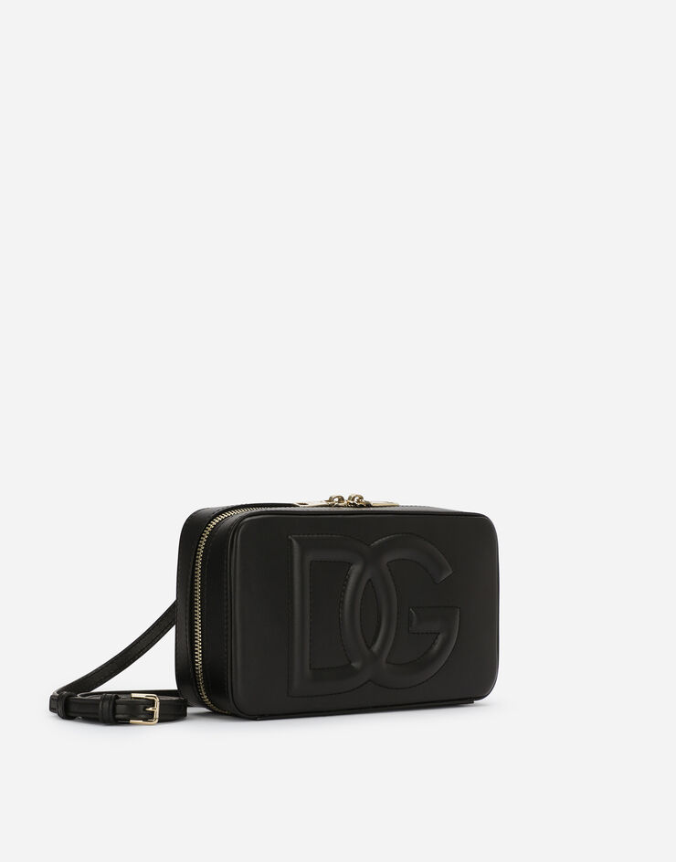 Dolce & Gabbana DG Logo Bag camera bag  piccola in pelle di vitello Nero BB7289AW576
