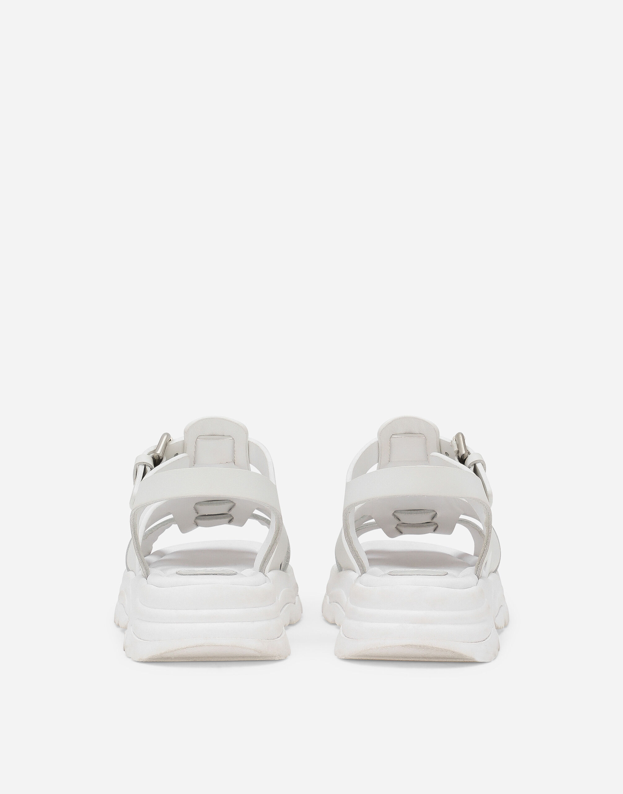Rubberized calfskin sandals in White for Men | Dolce&Gabbana®