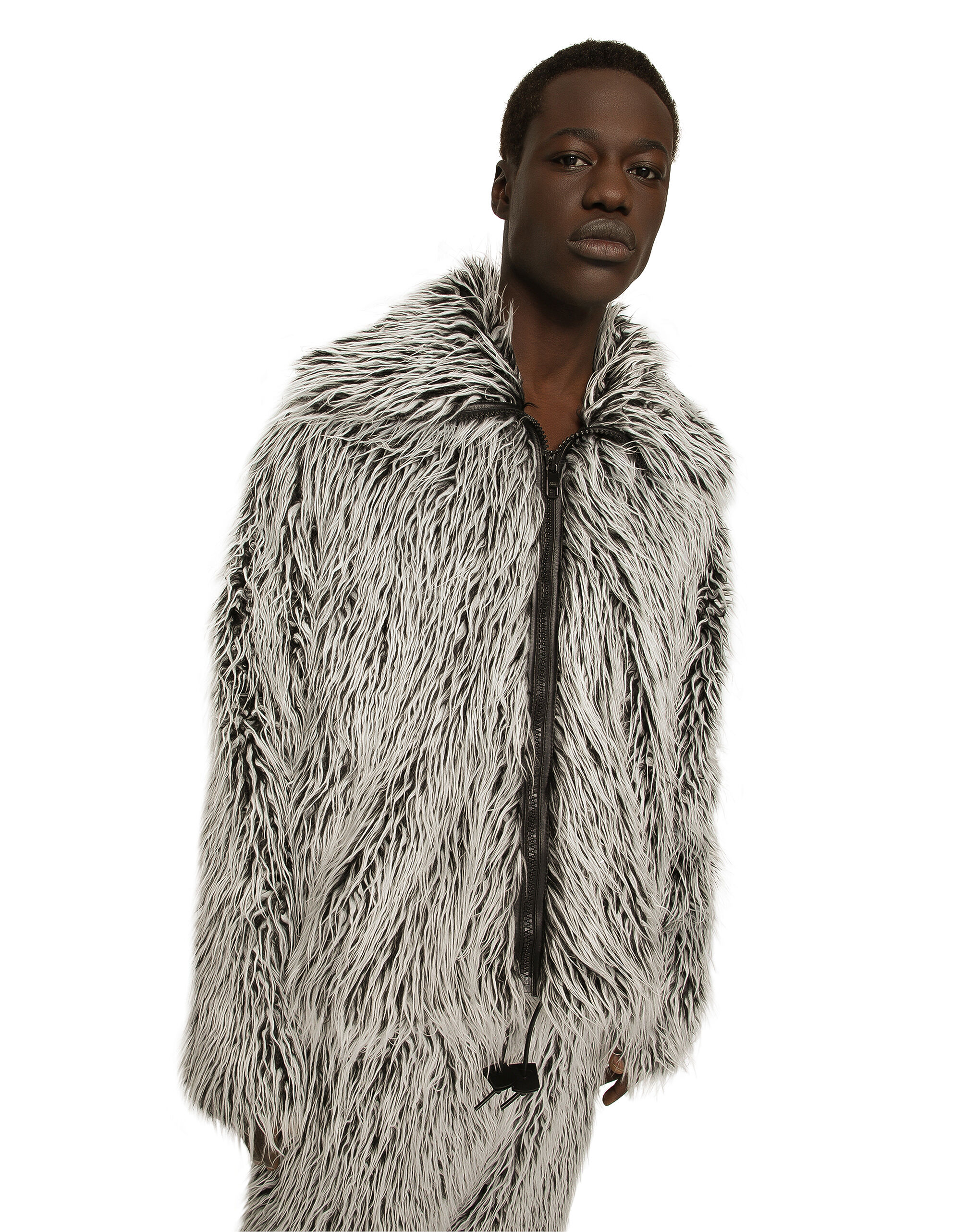 Reversible nylon and faux fur jacket in Multicolor for for Men