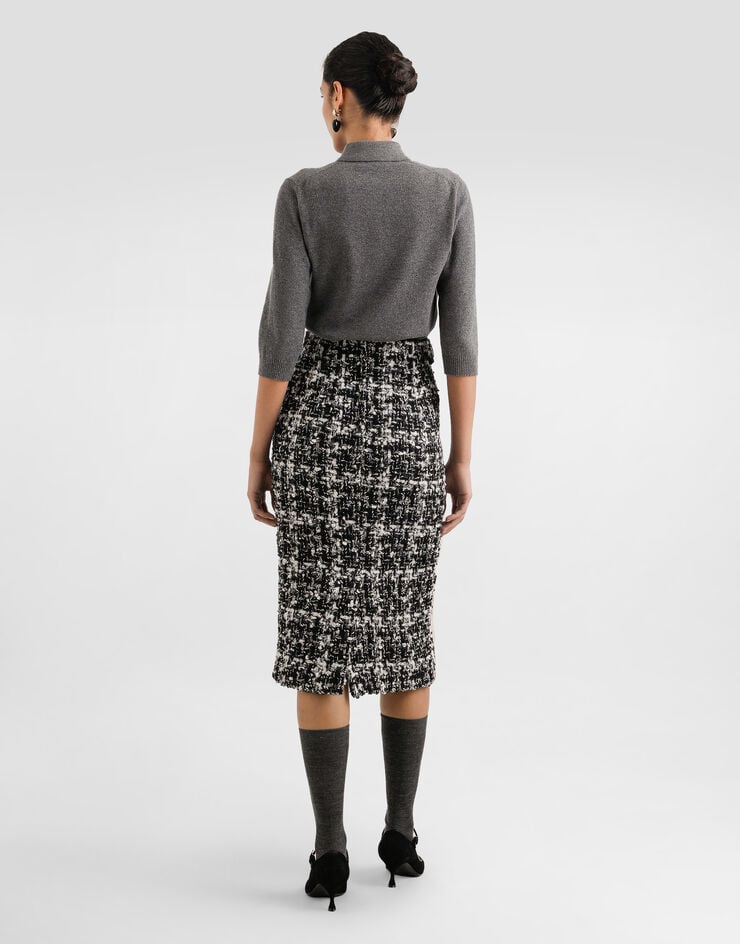 Dolce & Gabbana Jersey tipo polo de cachemira Gris FXZ32ZJDVC2